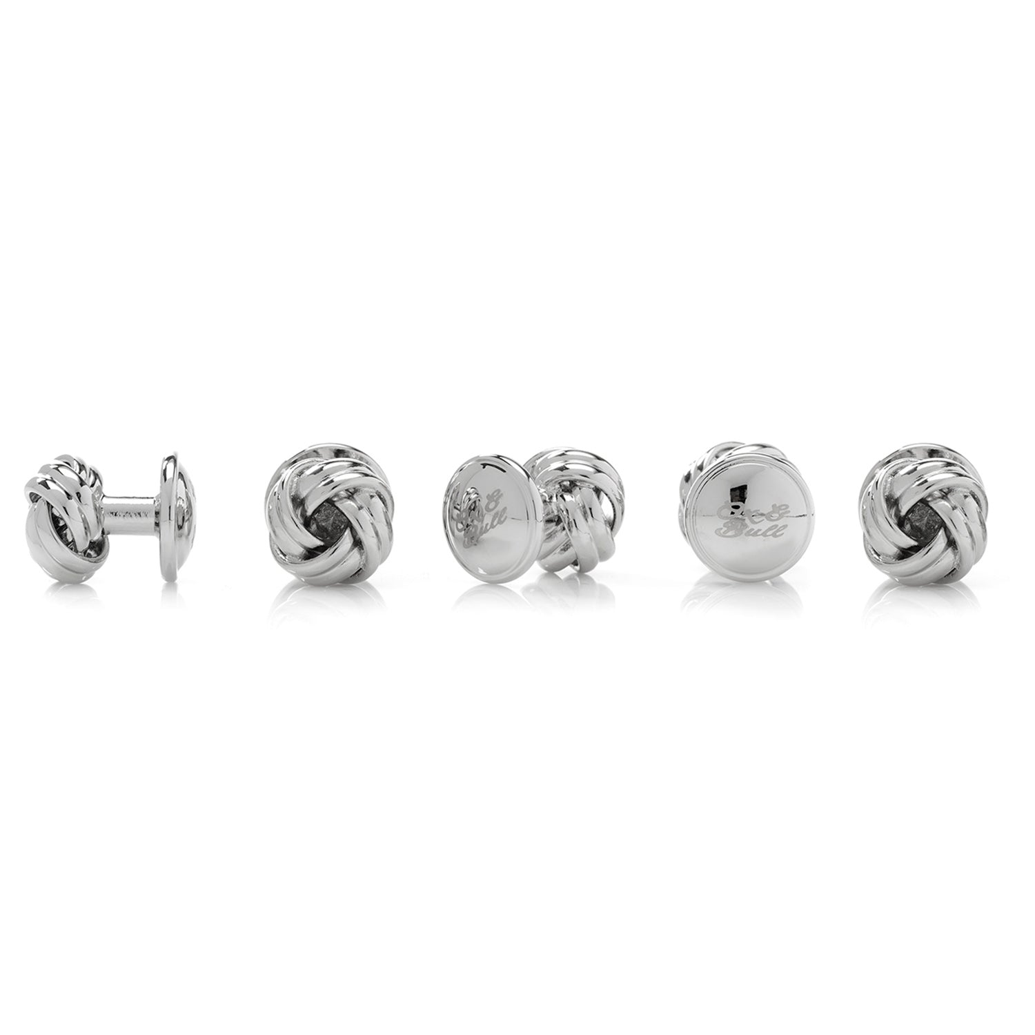  Cufflinks Silver Knot 5-Stud Set - Default Title - Bonton