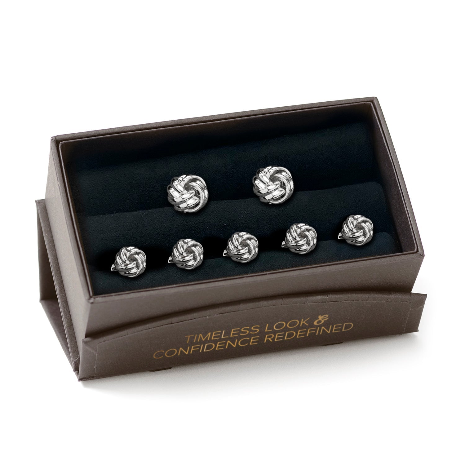  Cufflinks Silver Knot 5-Stud Set - Default Title - Bonton