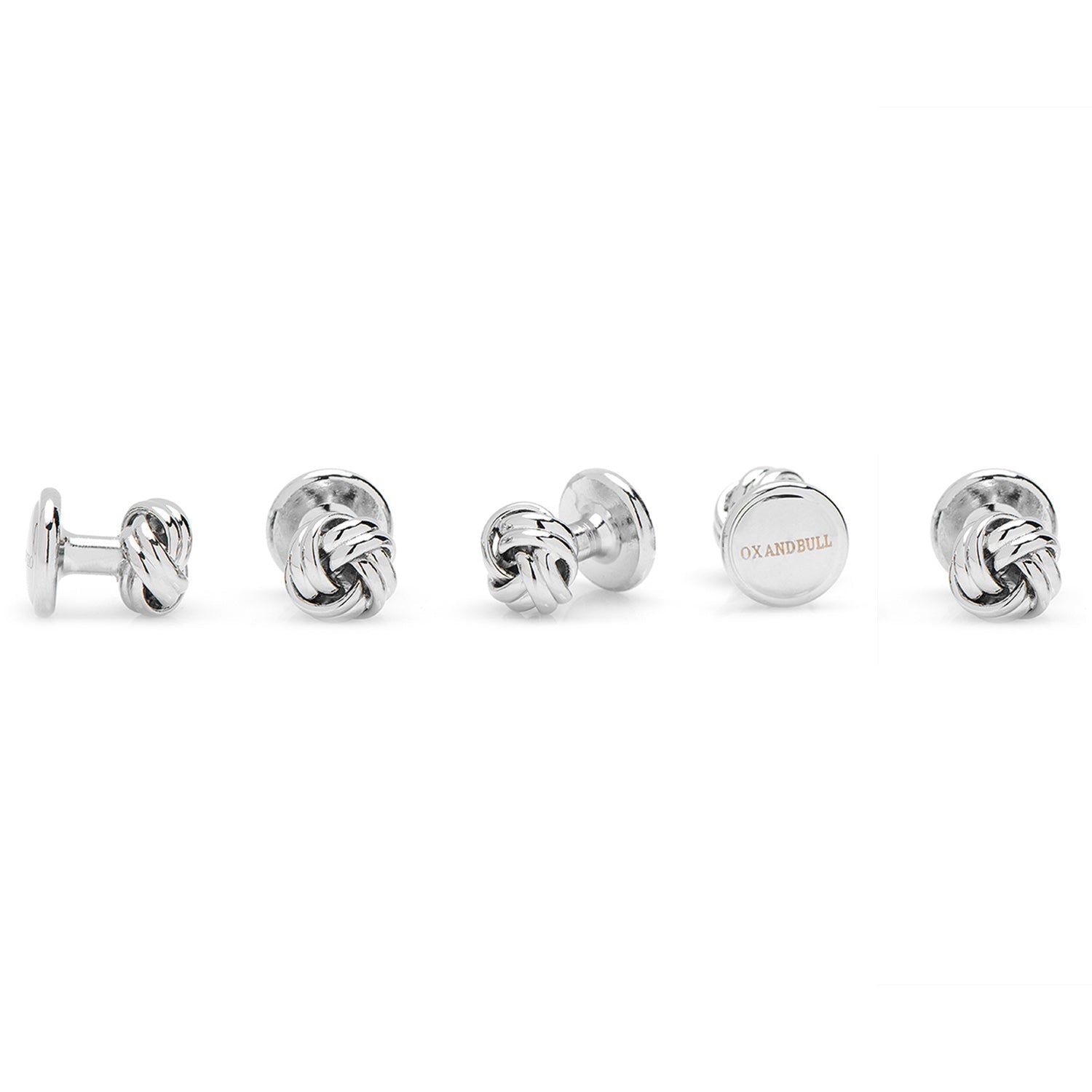  Cufflinks Silver Knot 5-Studs - Default Title - Bonton