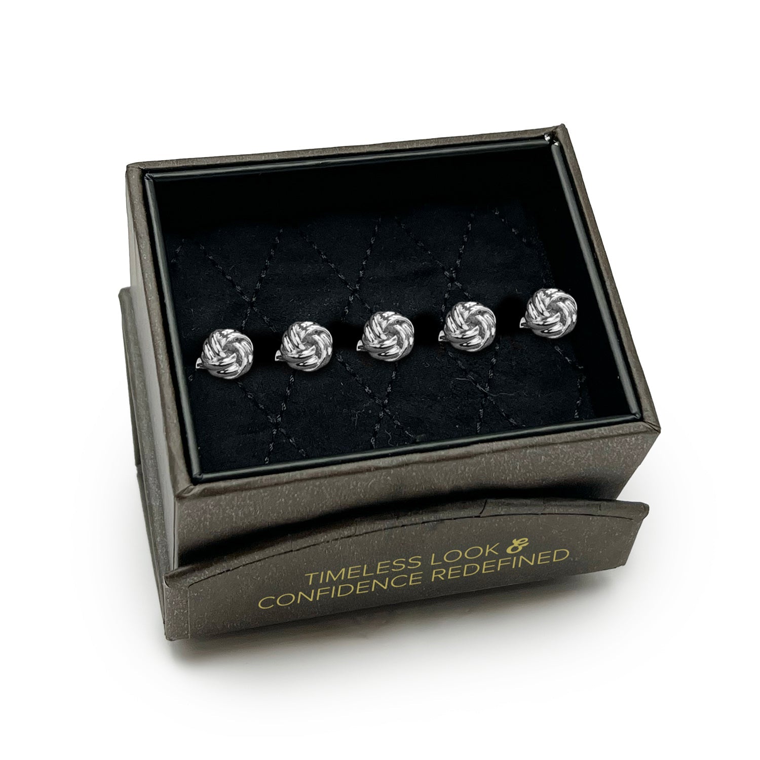  Cufflinks Silver Knot 5-Studs - Default Title - Bonton