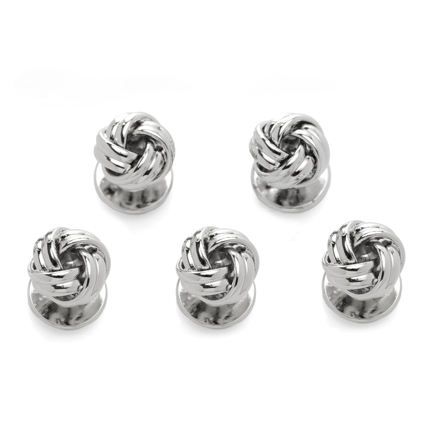  Cufflinks Silver Knot 5-Studs - Default Title - Bonton