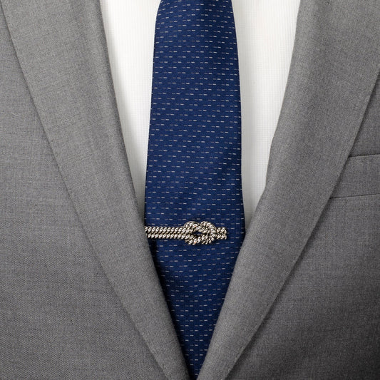 Silver Knot Rope Tie Clip