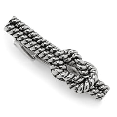 Silver Knot Rope Tie Clip