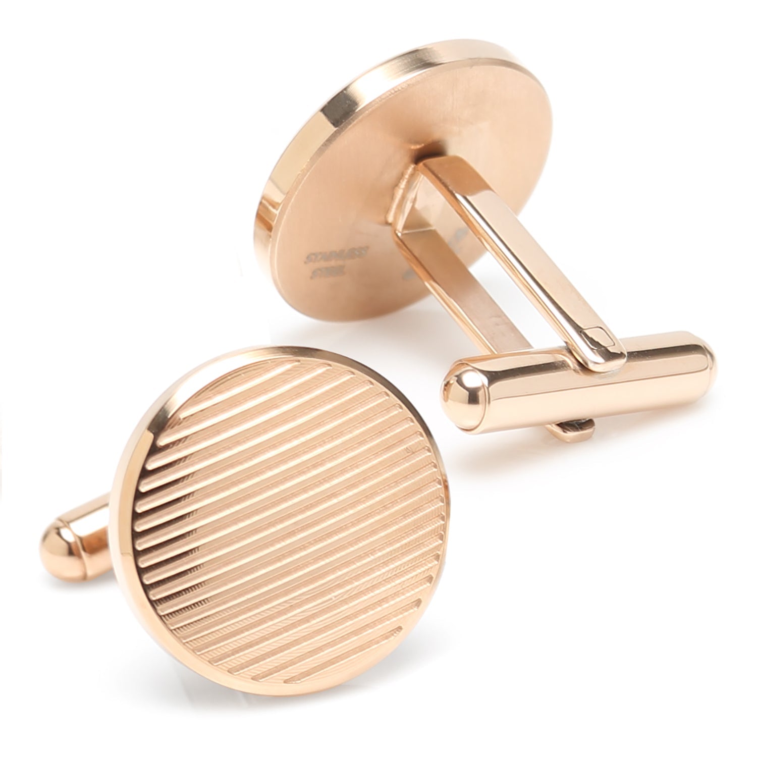  Cufflinks Rose Gold Line Stainless Steel Cufflinks - Default Title - Bonton