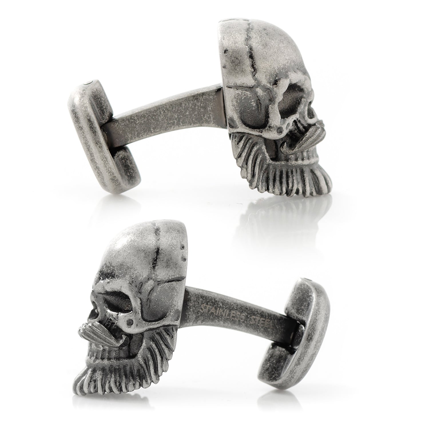  Cufflinks Stainless Steel Mustache Skull Cufflinks - Default Title - Bonton