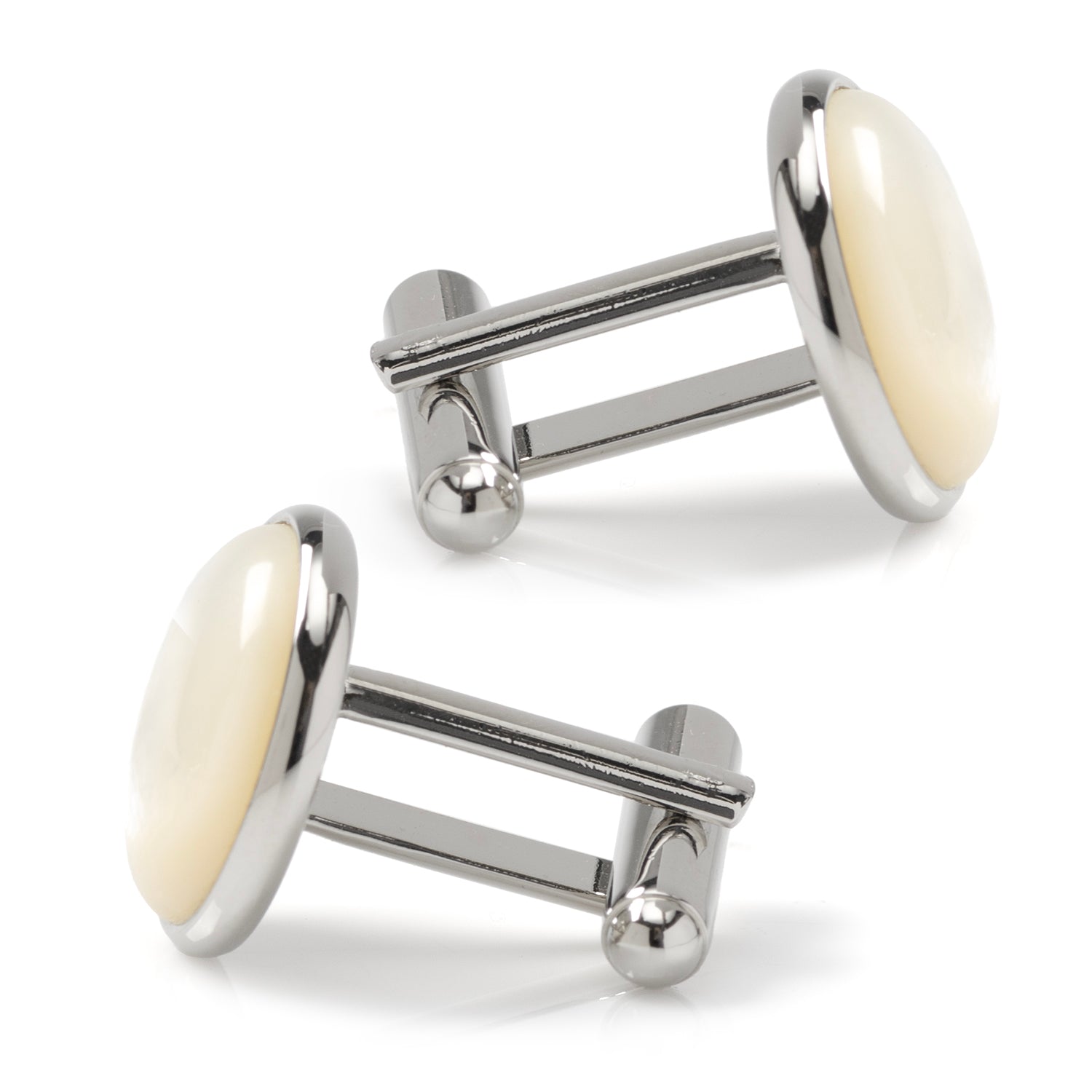  Cufflinks Silver and Mother of Pearl Cufflinks - Default Title - Bonton