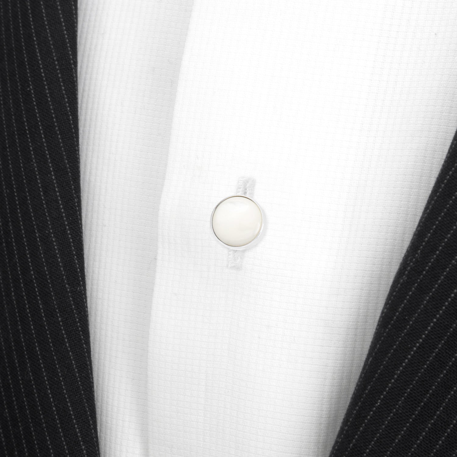  Cufflinks Silver and Mother of Pearl 5-Studs - Default Title - Bonton