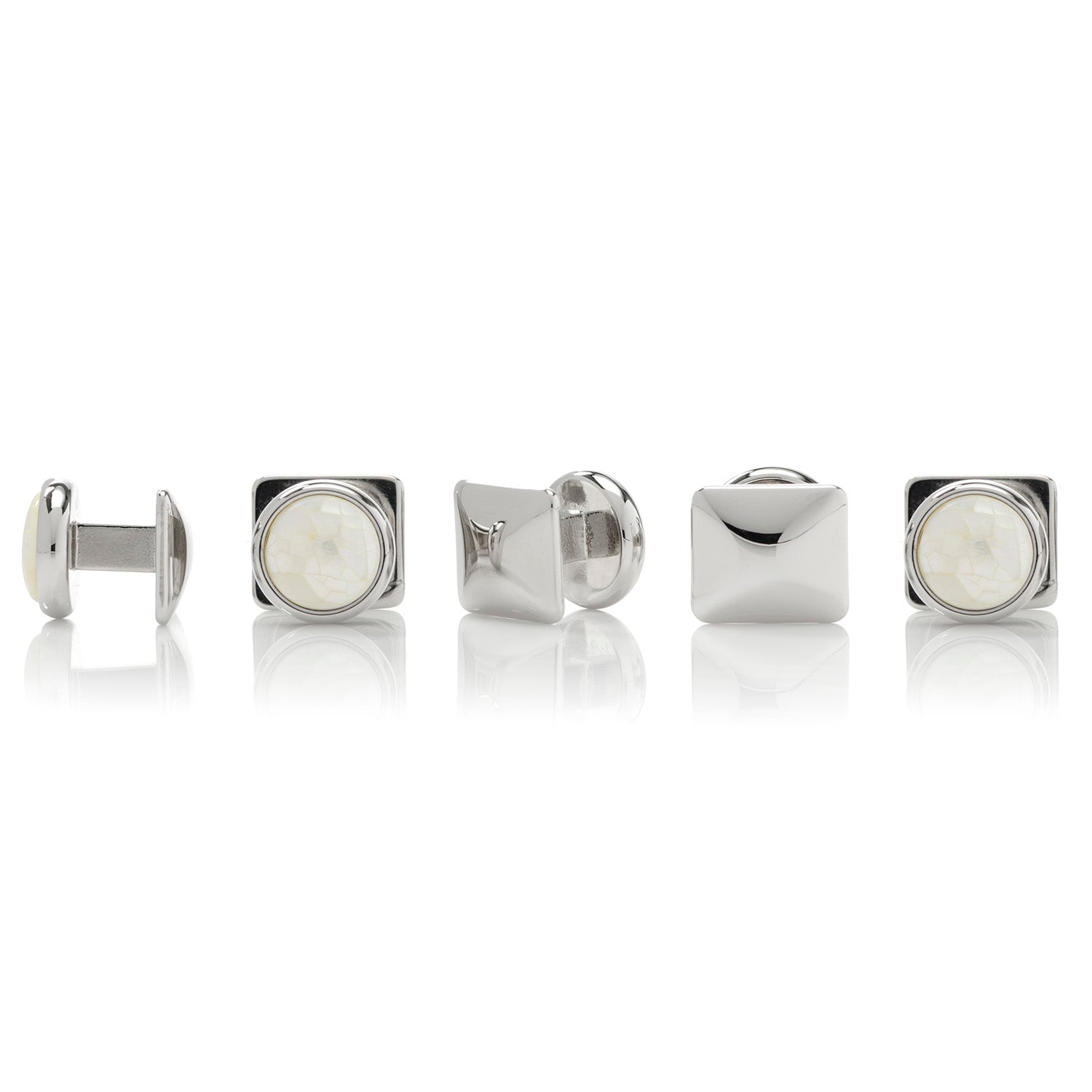  Cufflinks Mosaic Mother of Pearl 5-Stud Set - Default Title - Bonton