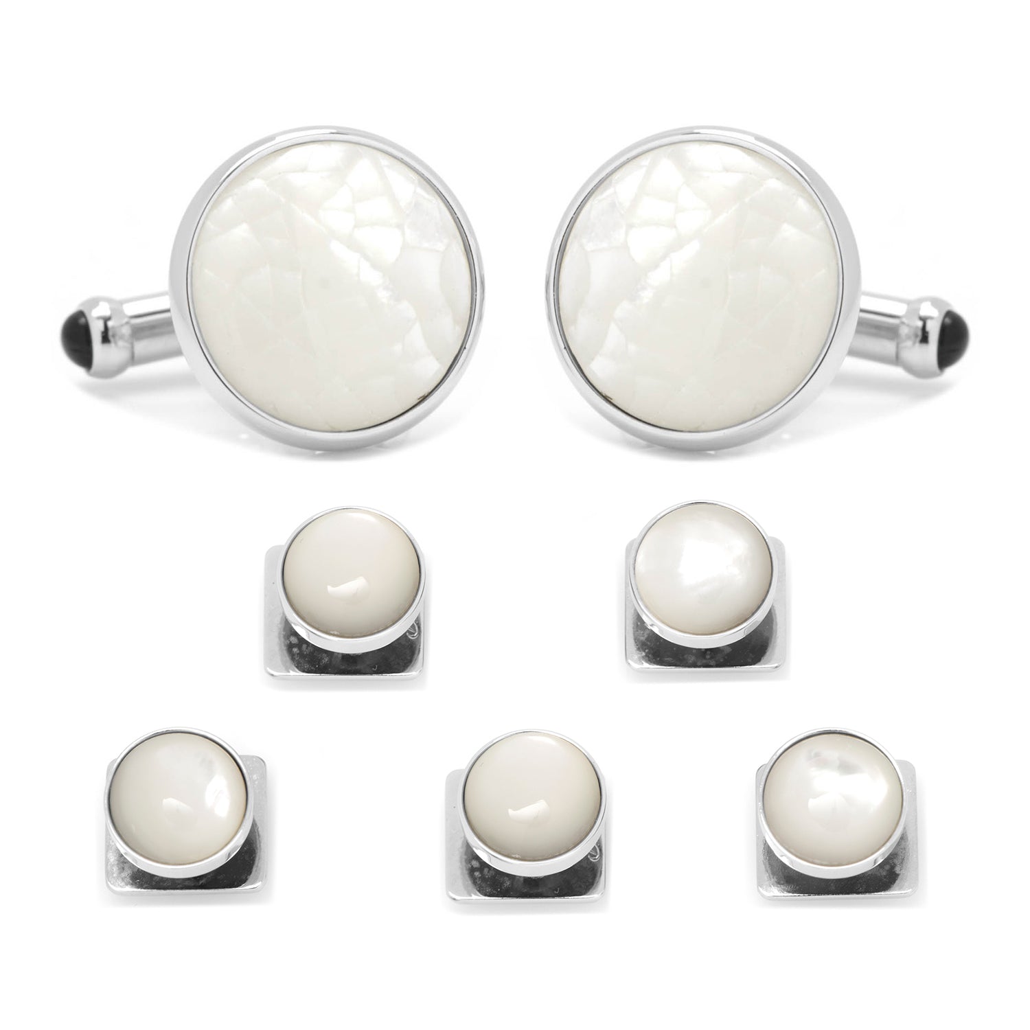  Cufflinks Mixed Mother of Pearl 5-Stud Set - Default Title - Bonton