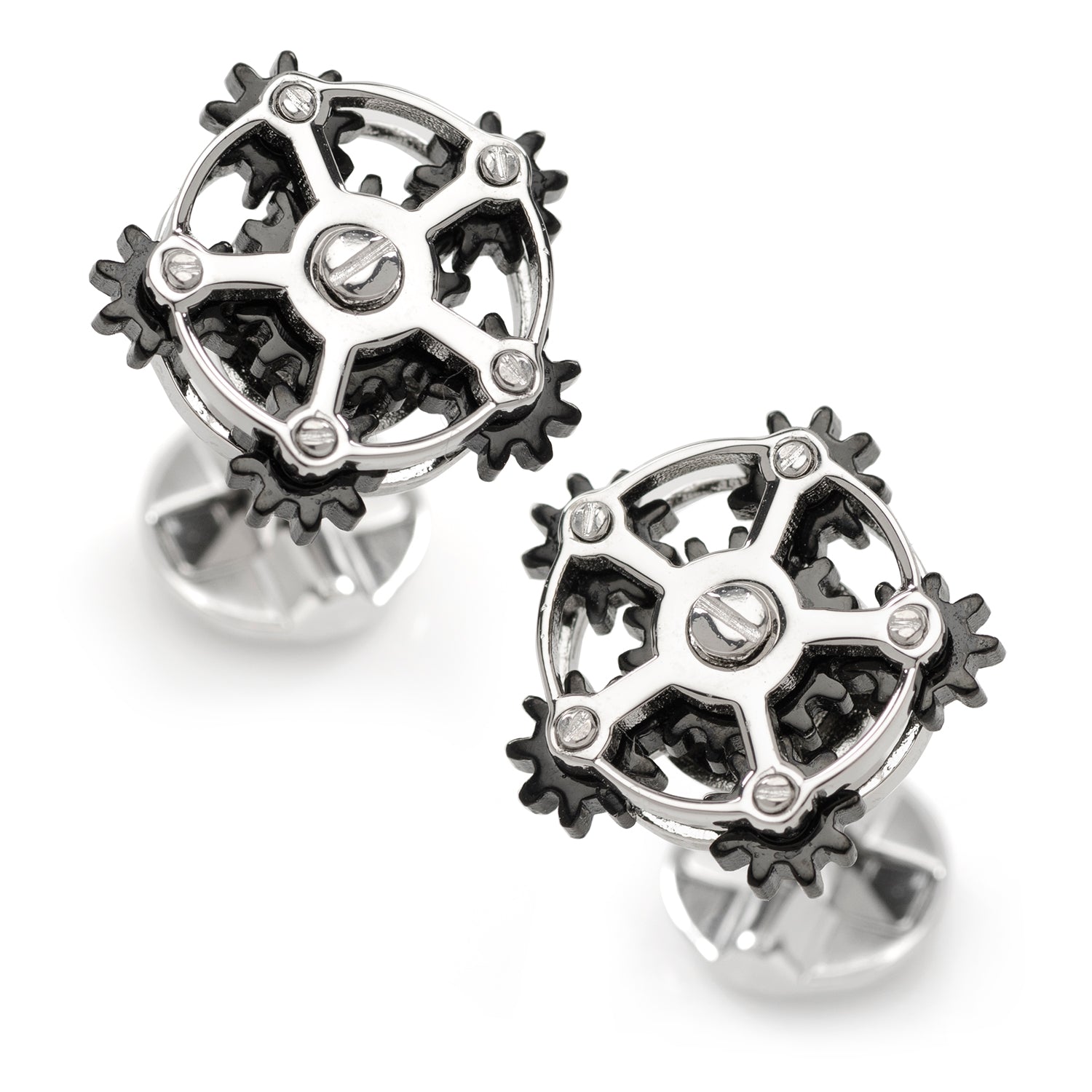  Cufflinks Rotating Gear Cufflinks - Default Title - Bonton