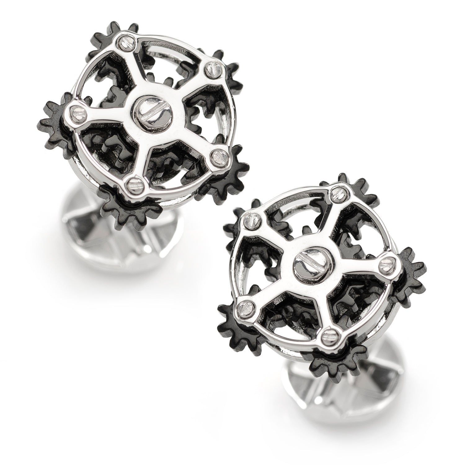  Cufflinks Rotating Gear Cufflinks - Default Title - Bonton