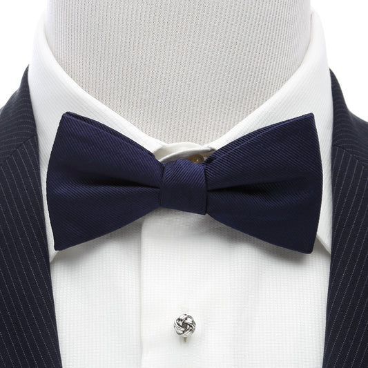 Navy Silk Bow Tie