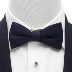 Navy Silk Bow Tie