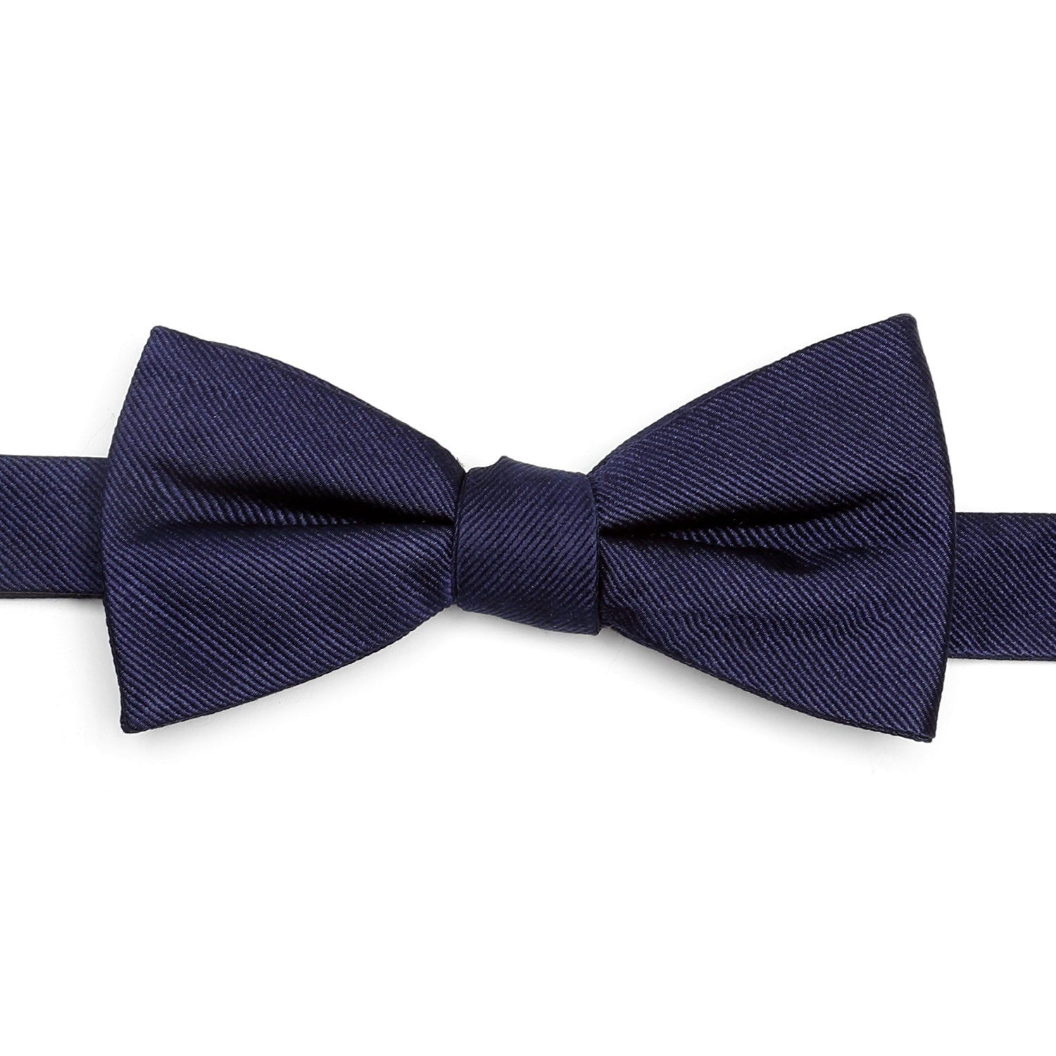  Cufflinks Navy Silk Bow Tie - Default Title - Bonton