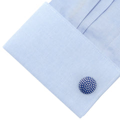 Navy Circle Dot Texture Cufflinks