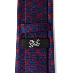 Navy/Red Patterned Men's Tie