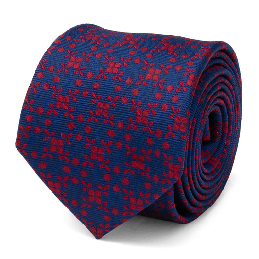 Navy/Red Patterned Men's Tie