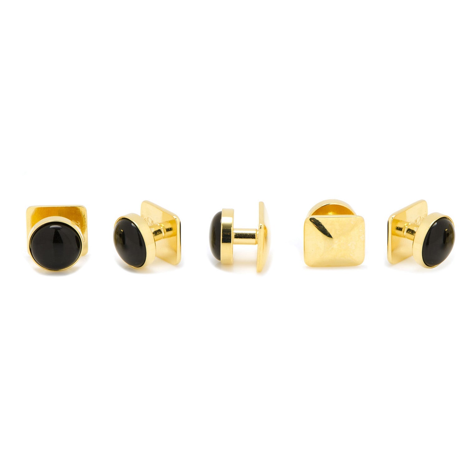  Cufflinks Gold and Onyx 5-Studs - Default Title - Bonton