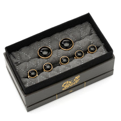 Gold and Onyx 5-Stud Set