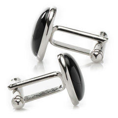 Silver and Onyx Cufflinks