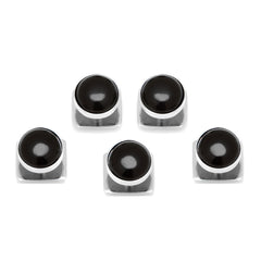 Silver and Onyx 5-Studs