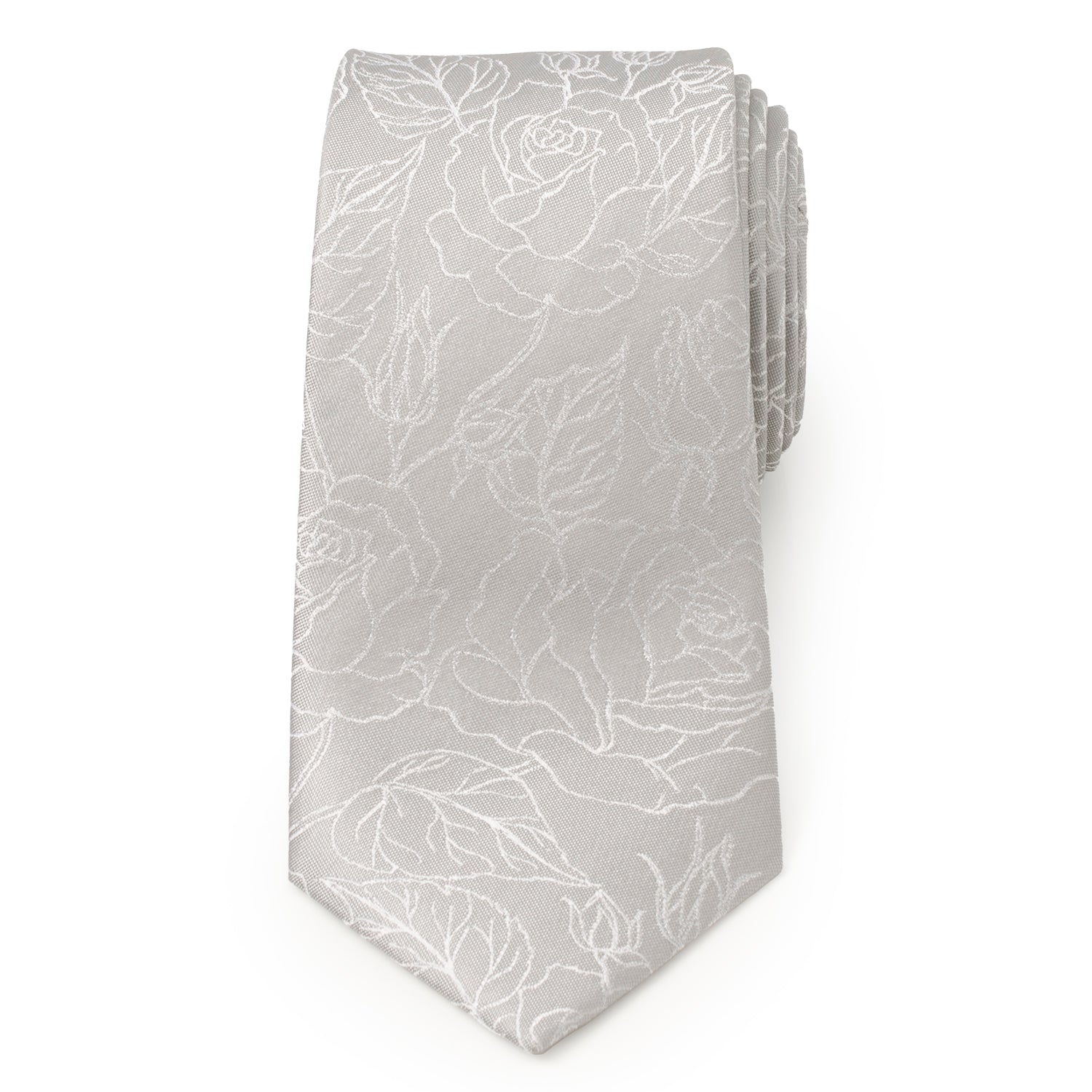  Cufflinks Floral Gray Men's Tie - Default Title - Bonton