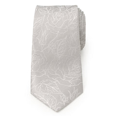 Floral Gray Men's Tie