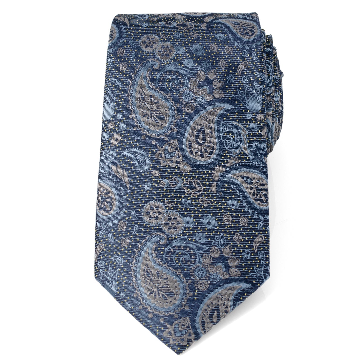  Cufflinks Blue & Gray Paisley Men's Tie - Default Title - Bonton