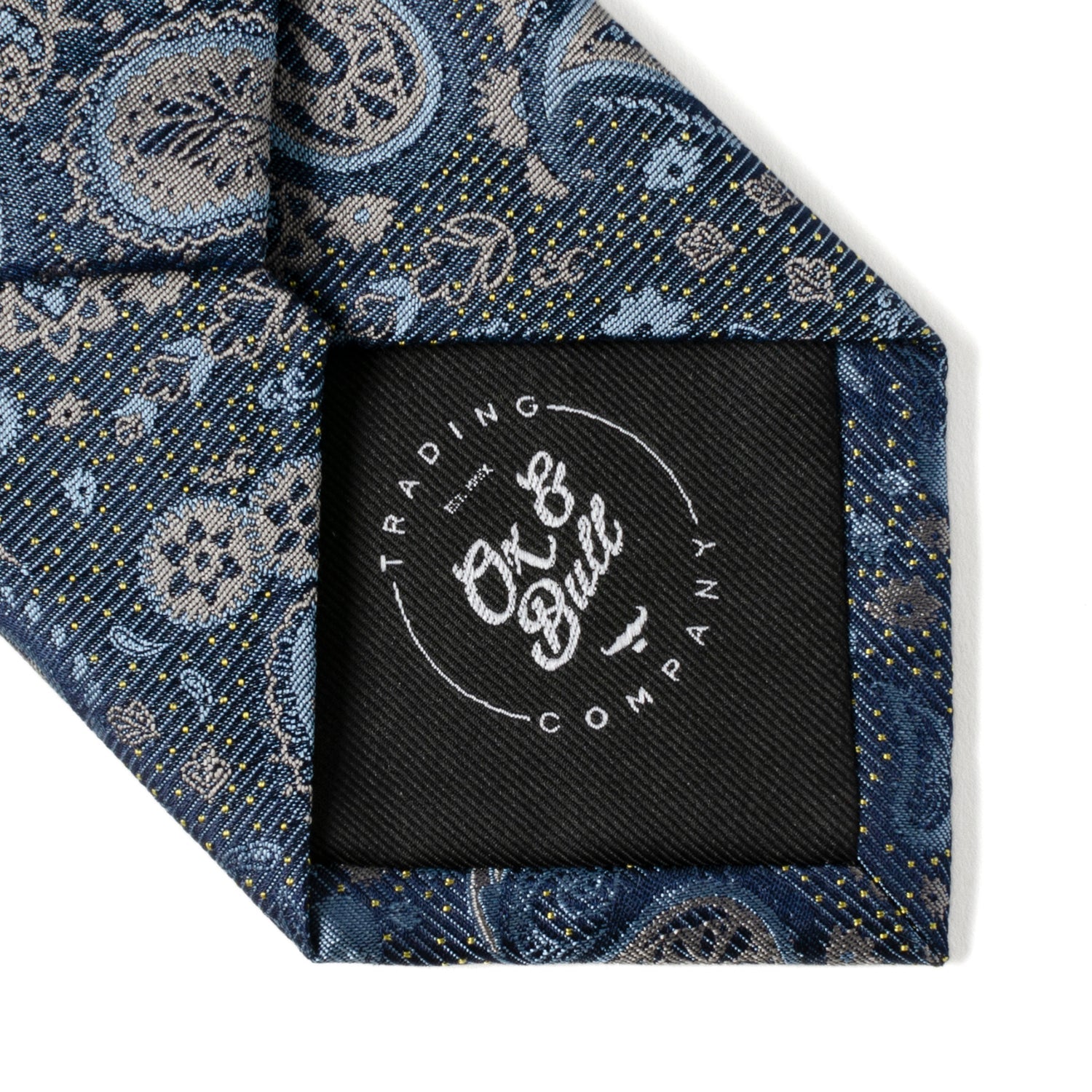  Cufflinks Blue & Gray Paisley Men's Tie - Default Title - Bonton