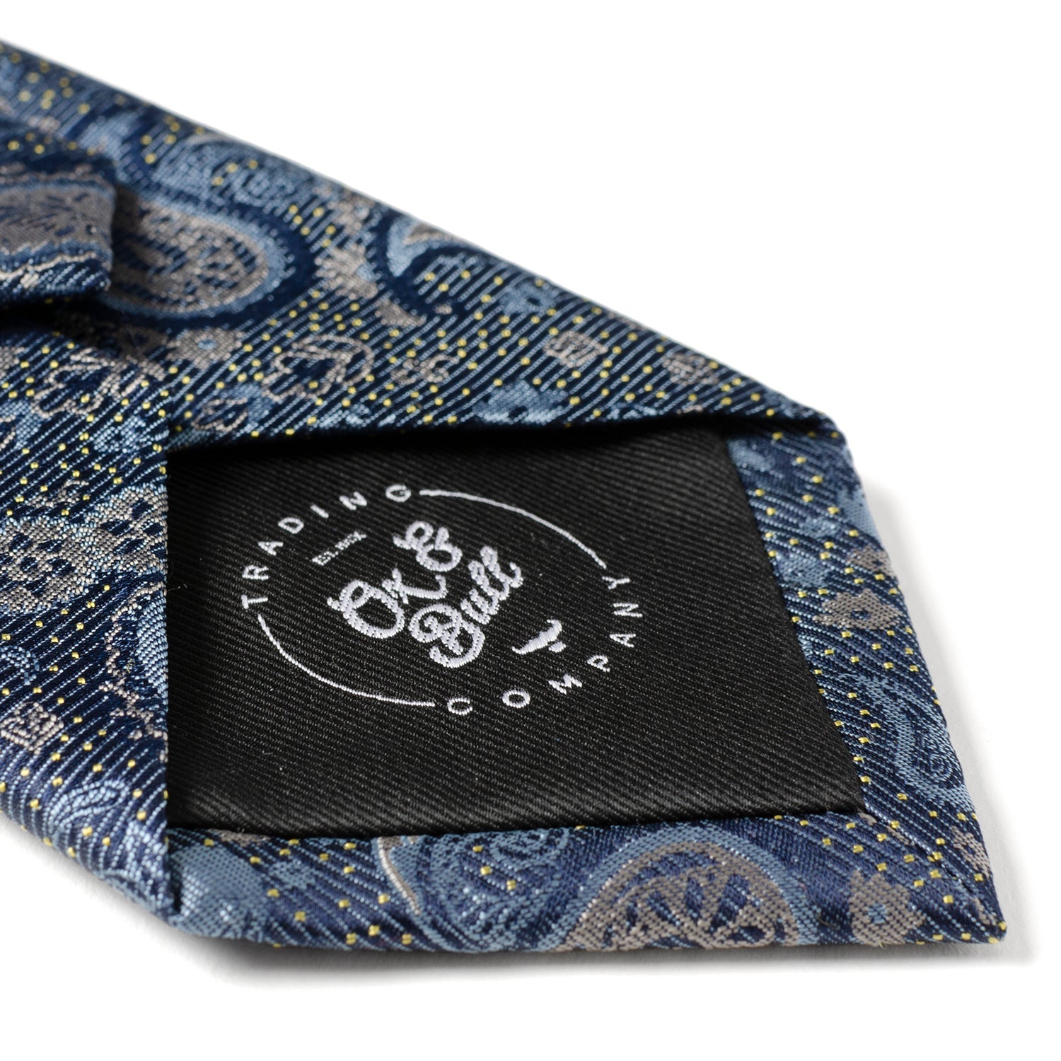  Cufflinks Blue & Gray Paisley Men's Tie - Default Title - Bonton