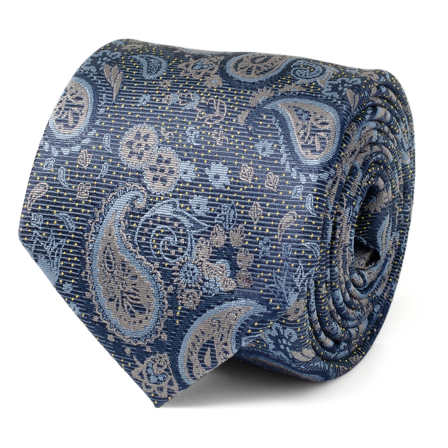  Cufflinks Blue & Gray Paisley Men's Tie - Default Title - Bonton