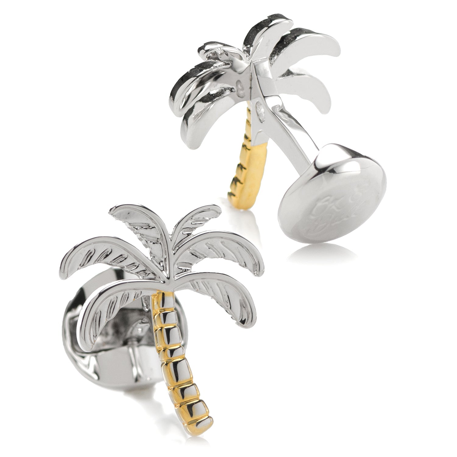  Cufflinks Palm Tree Silver Gold Cufflinks - Default Title - Bonton