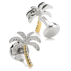 Palm Tree Silver Gold Cufflinks