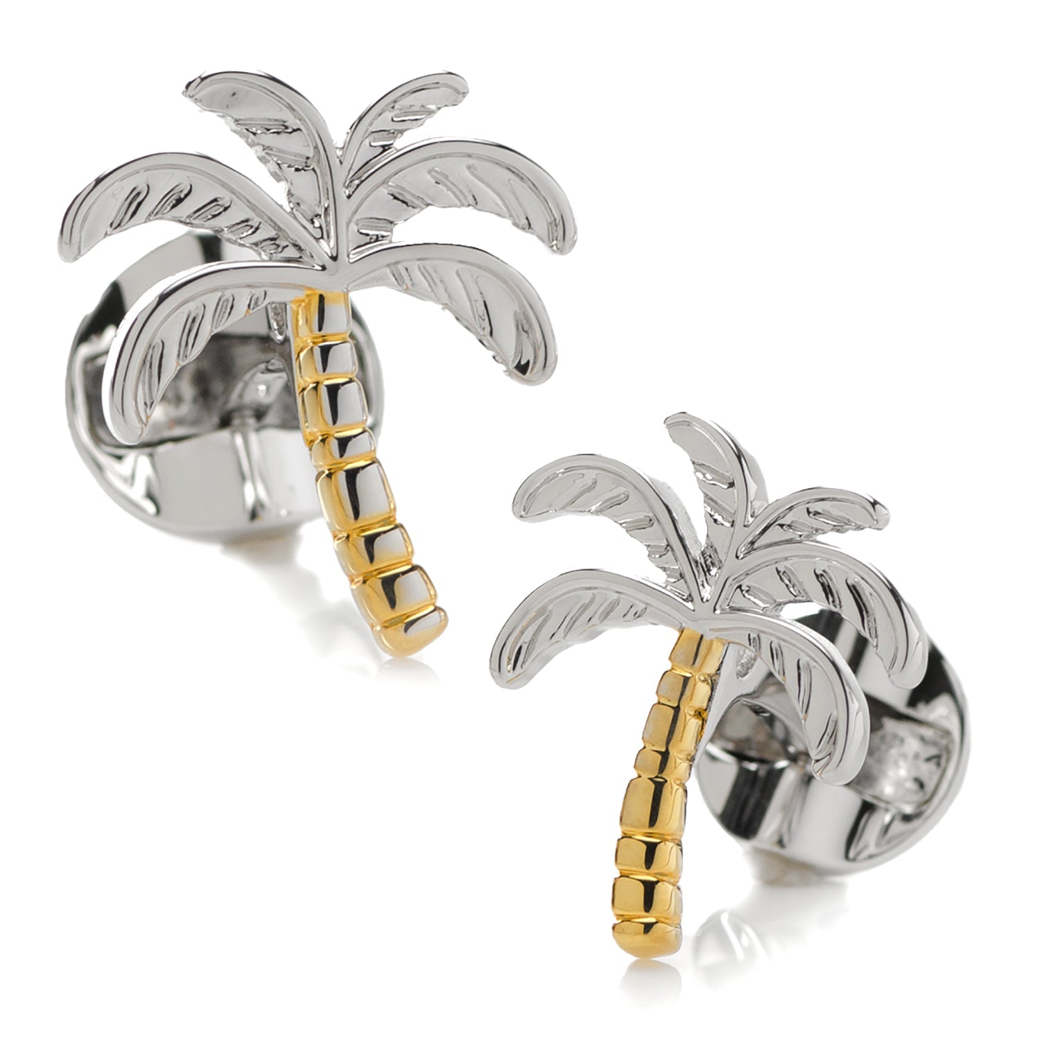  Cufflinks Palm Tree Silver Gold Cufflinks - Default Title - Bonton