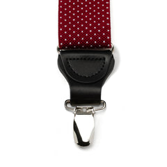 Maroon Dot Convertible Suspenders