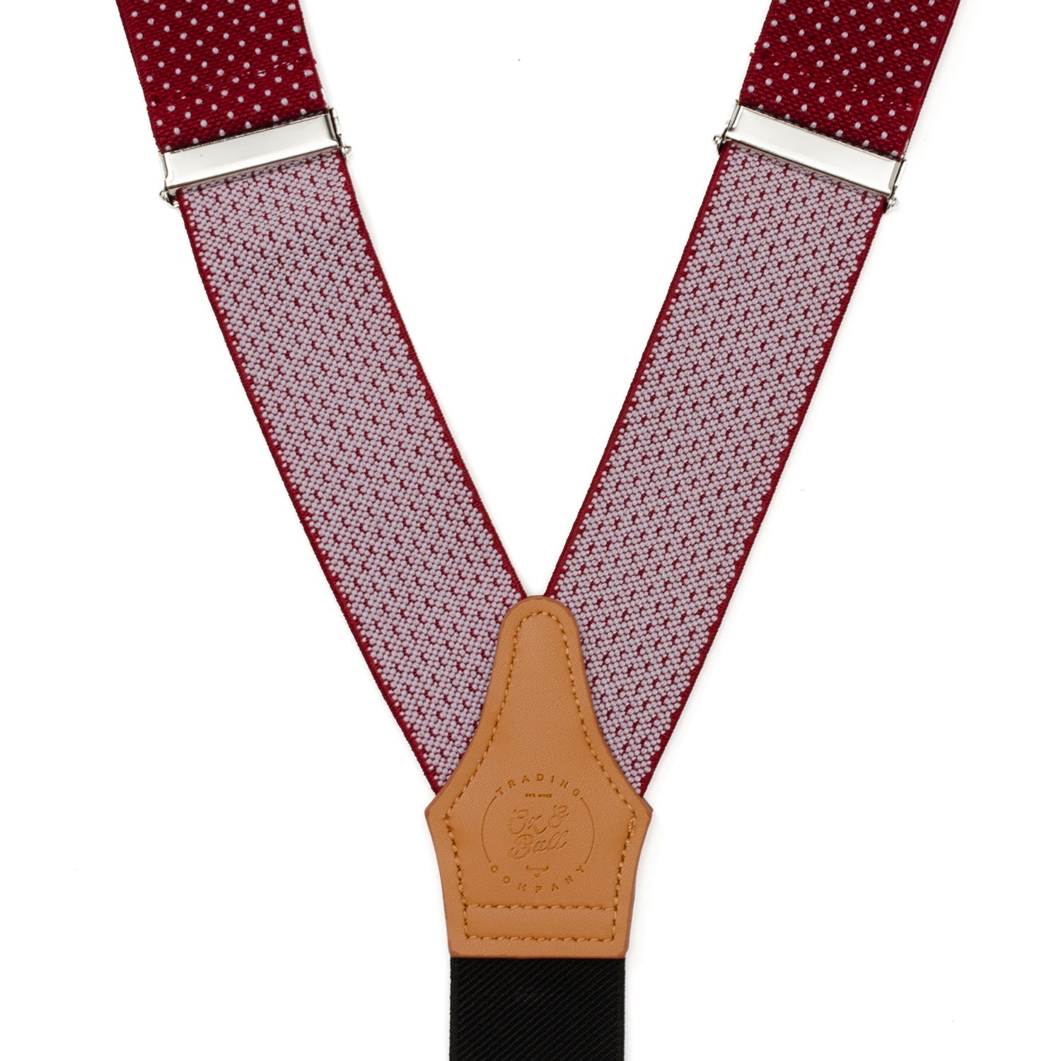  Cufflinks Maroon Dot Convertible Suspenders - Default Title - Bonton