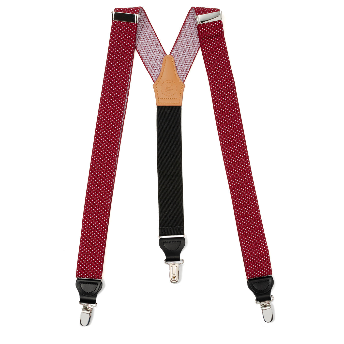  Cufflinks Maroon Dot Convertible Suspenders - Default Title - Bonton