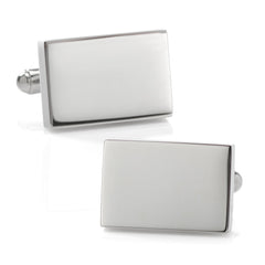 Engravable Rectangle Cufflinks and Tie Bar Gift Set