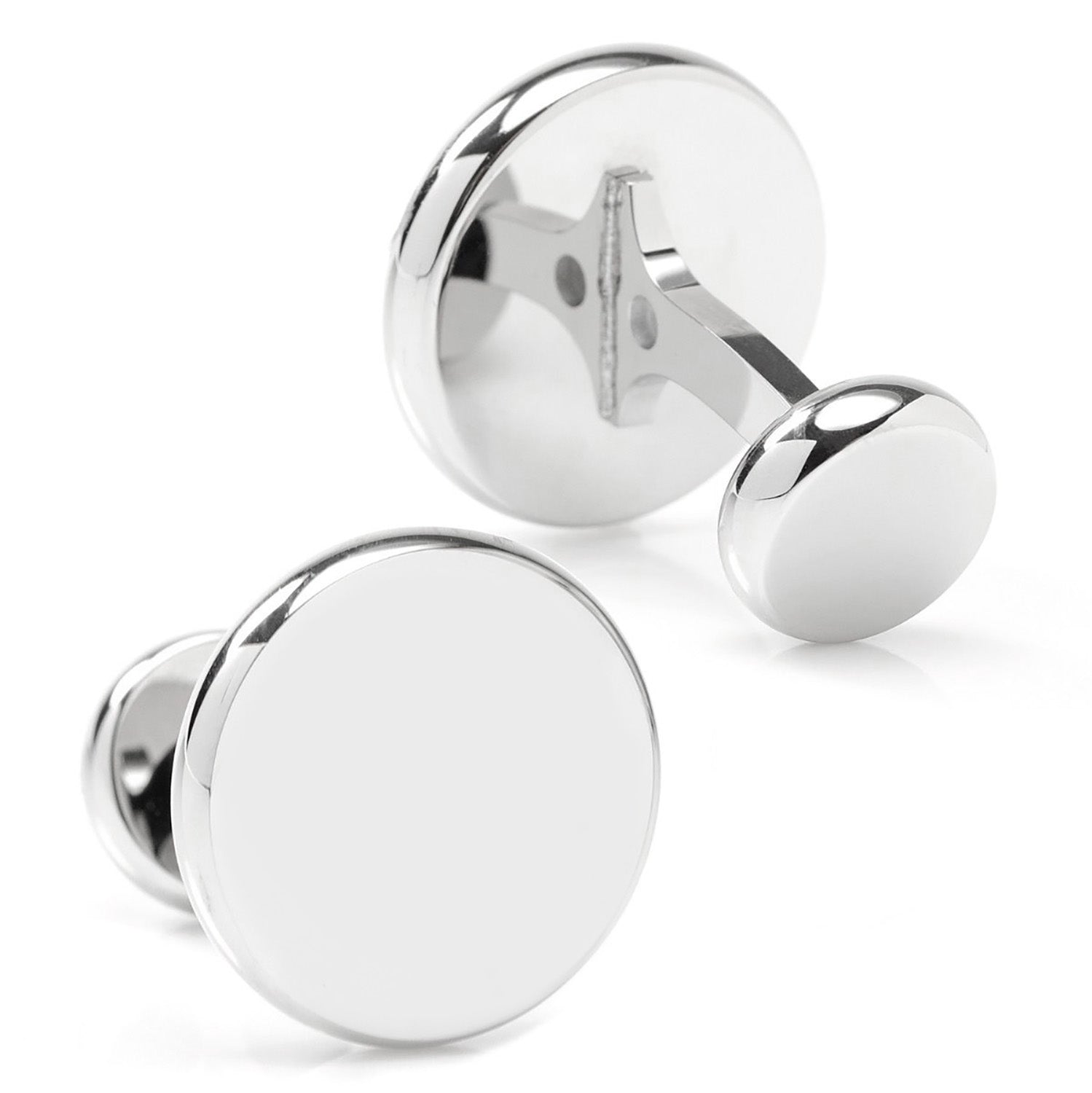  Cufflinks Stainless Steel Engravable Classic Round Cufflinks - Default Title - Bonton