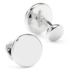 Stainless Steel Engravable Classic Round Cufflinks