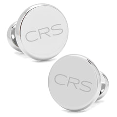 Stainless Steel Engravable Classic Round Cufflinks