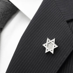 Star of David Stainless Steel Lapel Pin