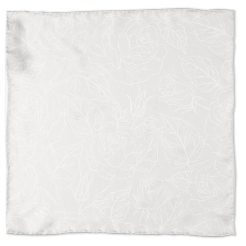 Soft Floral Gray Silk Men's Pocket Square