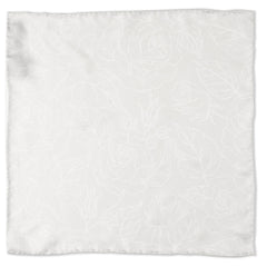 Soft Floral Gray Silk Men's Pocket Square