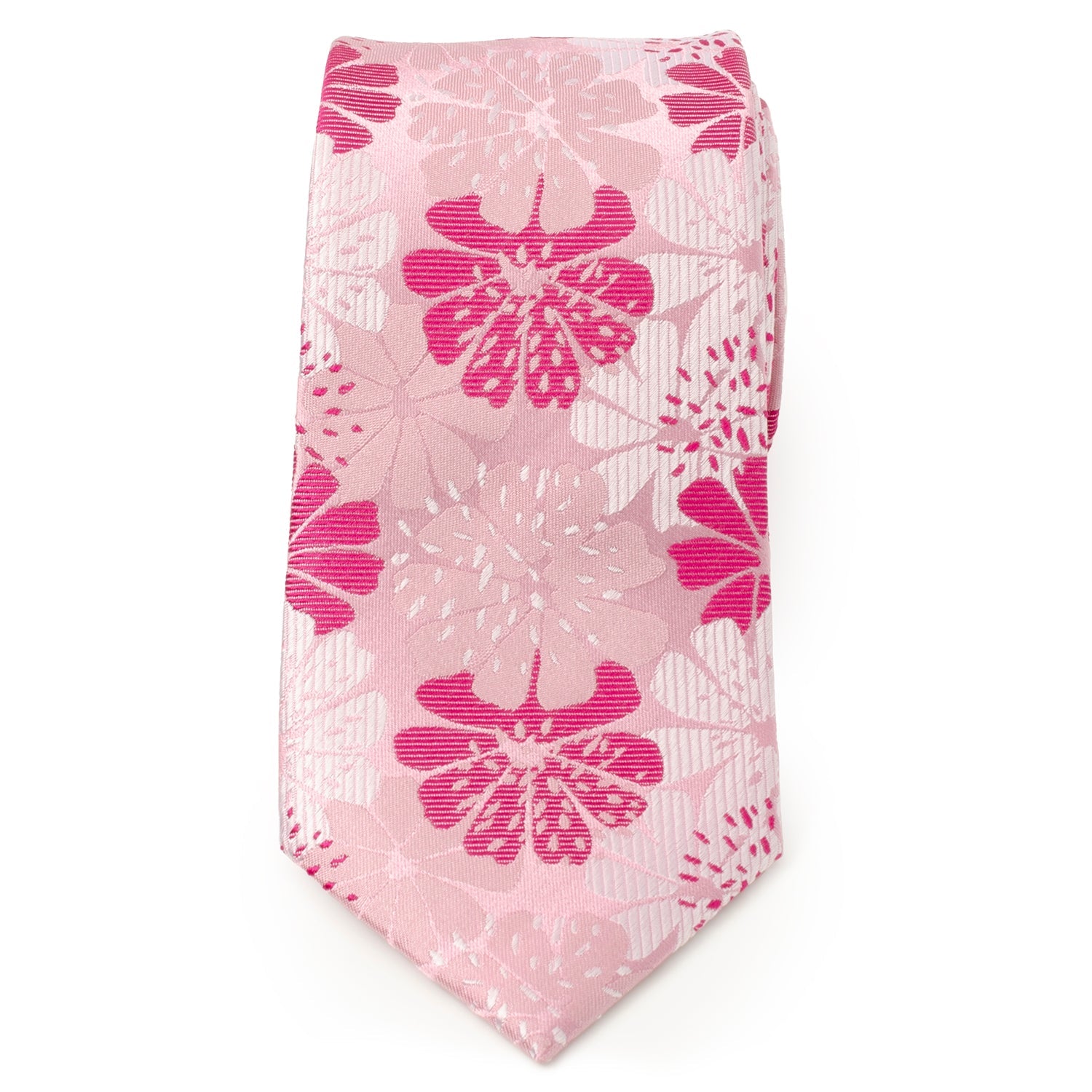  Cufflinks Pink Floral Men's Tie - Default Title - Bonton