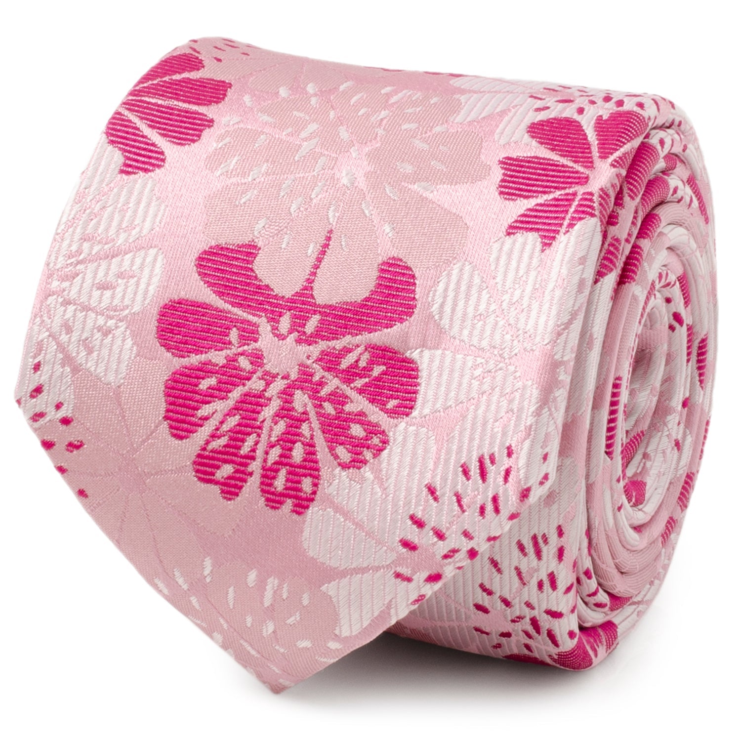  Cufflinks Pink Floral Men's Tie - Default Title - Bonton