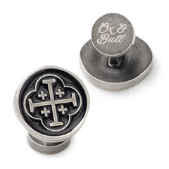 Shipwreck Cross Coin Antique Silver Cufflinks