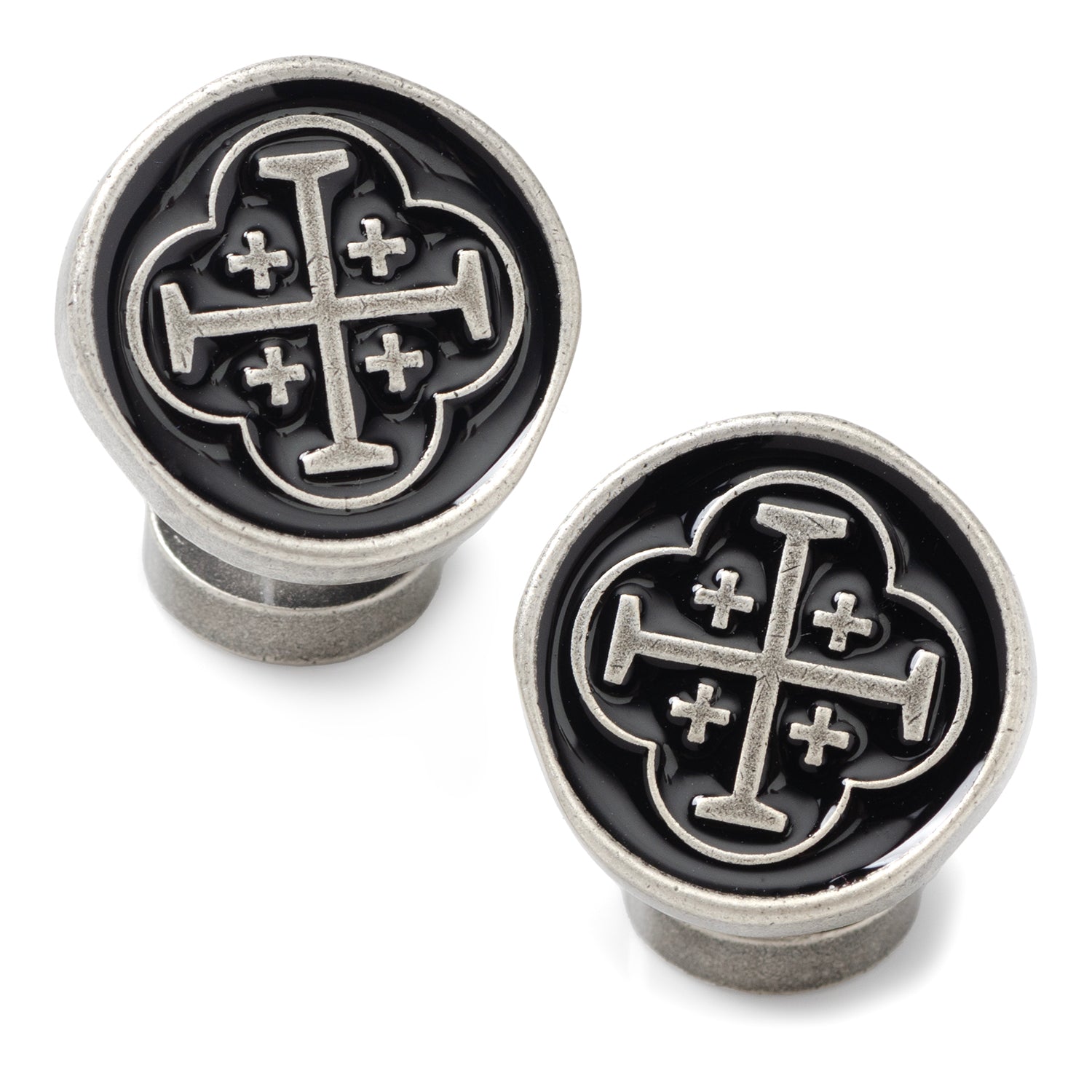  Cufflinks Shipwreck Cross Coin Antique Silver Cufflinks - Default Title - Bonton