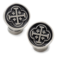 Shipwreck Cross Coin Antique Silver Cufflinks