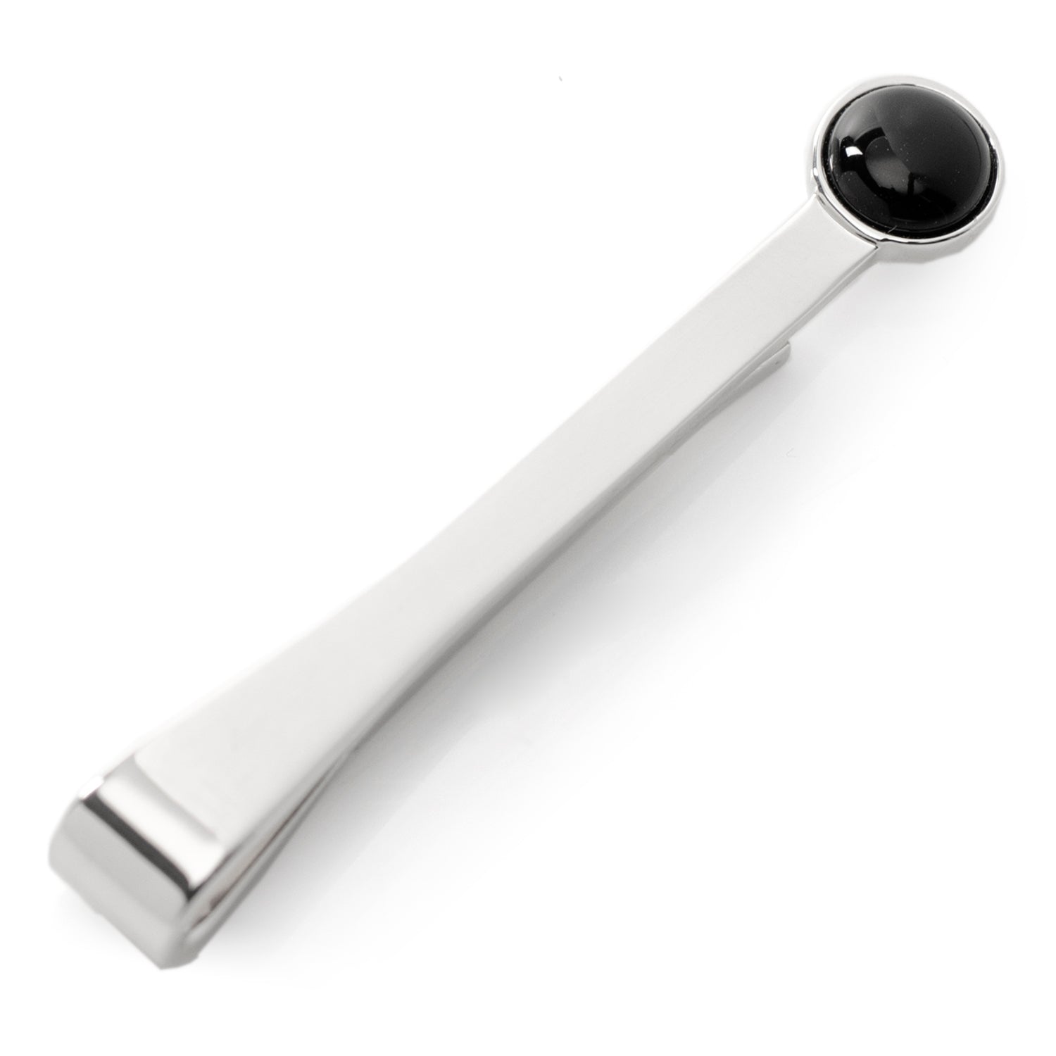  Cufflinks Silver and Onyx Tie Bar - Default Title - Bonton